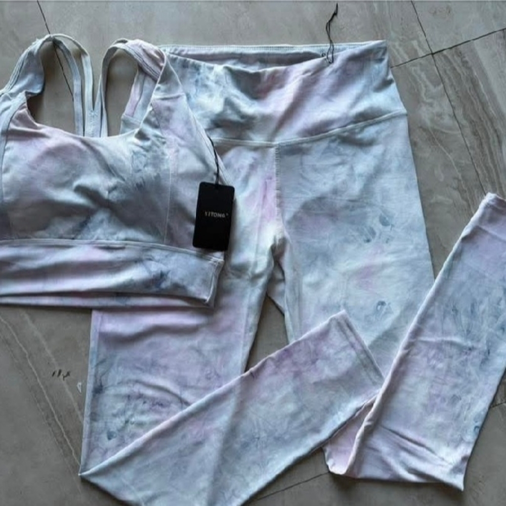 Tie-Dye Pastel Yoga Set - Sports Bra & Leggings